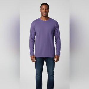 Fruit of the Loom Men's Long Sleeve Tee in Purple
